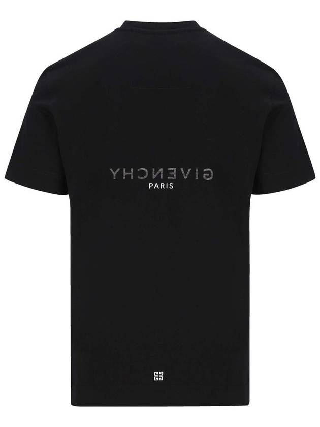 Men's Reverse Logo Round Slim Short Sleeve T-Shirt Black - GIVENCHY - BALAAN 3