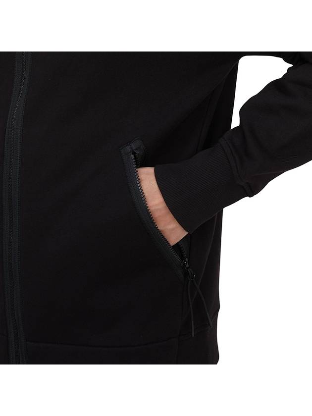 Diagonal Raised Fleece Zip-Up Hoodie Black - CP COMPANY - BALAAN 10