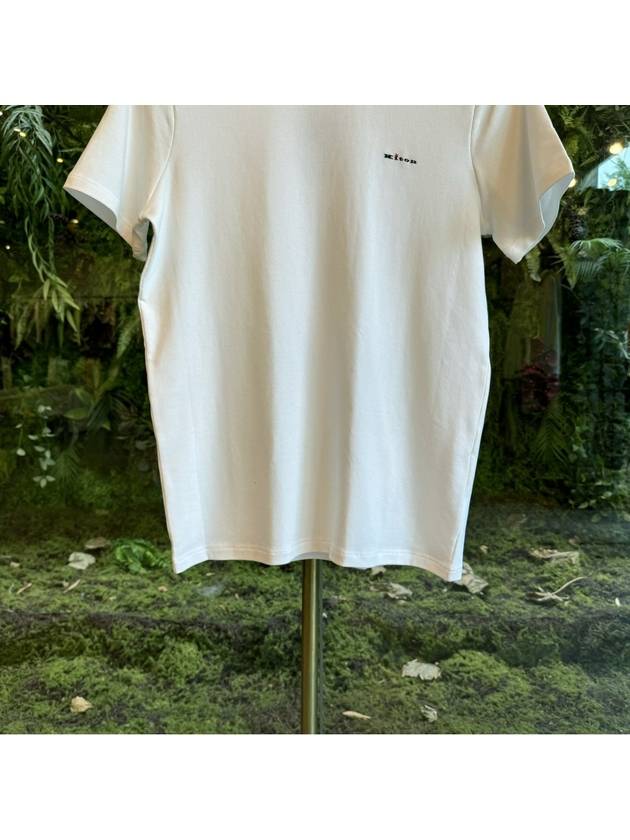 Embroidered Logo Short Sleeve T-Shirt White - KITON - BALAAN 4