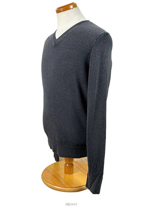 CP Company 5318537A4 V0065 Ranaul Vintage Charcoal V Neck Knit - CP COMPANY - BALAAN 2