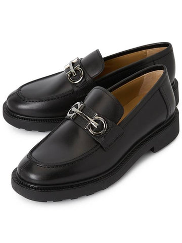 Ferragamo Gancini Men's Moccasins GALLES NERO 0762334 - SALVATORE FERRAGAMO - BALAAN 1