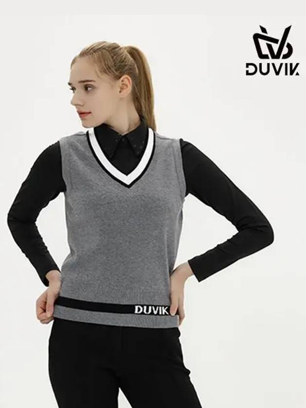 V-neck color contrast knit vest DD3WSV272WH - DUVIK - BALAAN 4