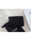 Triomphe Shiny Calfskin Flap Card Wallet Black - CELINE - BALAAN 4