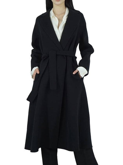 Women's Esturian Virgin Wool Single Coat Black - MAX MARA - BALAAN 2