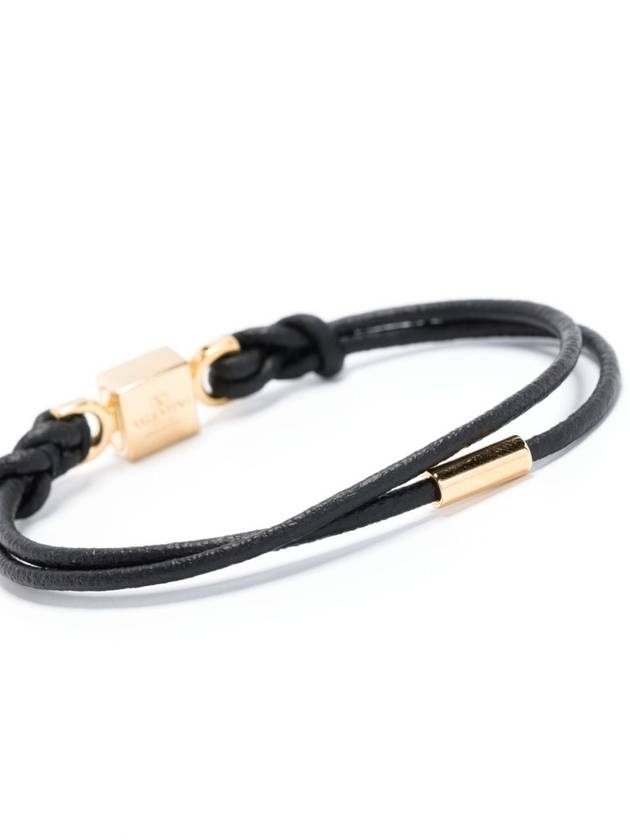 Rockstud Leather Bracelet Black - VALENTINO - BALAAN 3