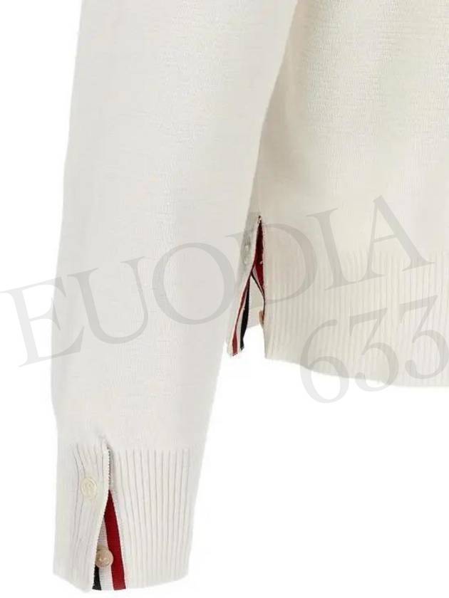 Men's Milan Stitch Armband Crew Neck Knit Top White - THOM BROWNE - BALAAN 5