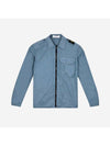 Men's Naslan Pocket Shirt Collar Zip-Up Jacket Blue - STONE ISLAND - BALAAN 1