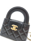 Classic Chain Shiny Aged Calfskin Mini Bag Black - CHANEL - BALAAN 7