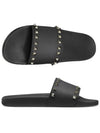 Rockstud Rubber Slippers Black - VALENTINO - BALAAN 2