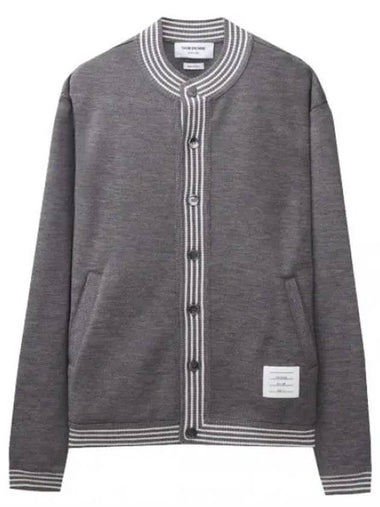 Cardigan Funnel Neck Button Up Wool - THOM BROWNE - BALAAN 1