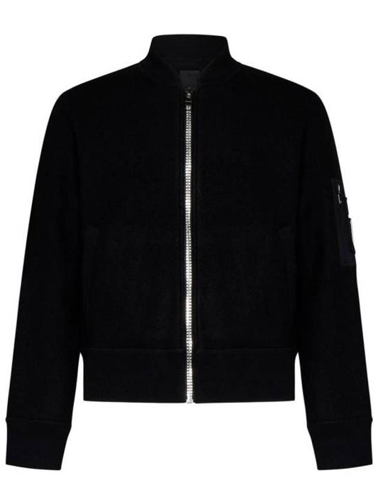 Merino Wool Bomber Jacket Black - GIVENCHY - BALAAN 1