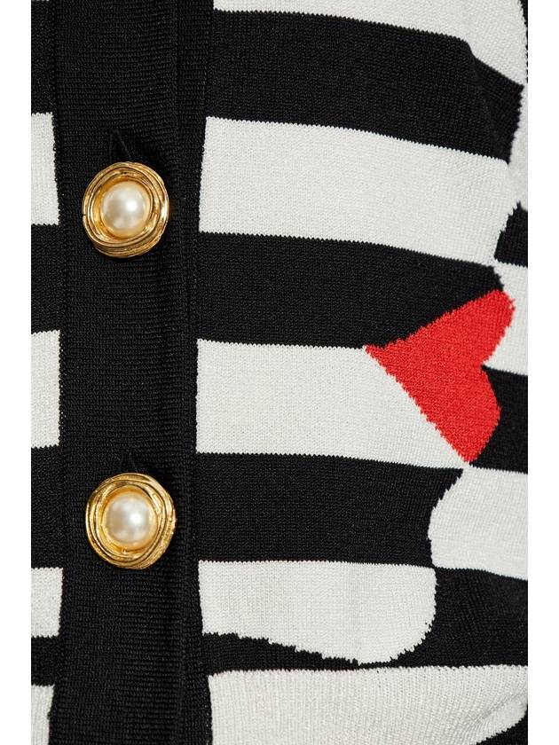 Balmain Cardigan With Stripe Pattern, Women's, Black - BALMAIN - BALAAN 5