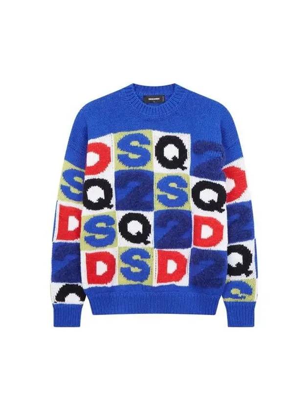 square logo graphic sweater blue - DSQUARED2 - BALAAN 1