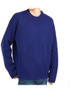 Crew Neck Wool Knit Top Blue - TEN C - BALAAN 6