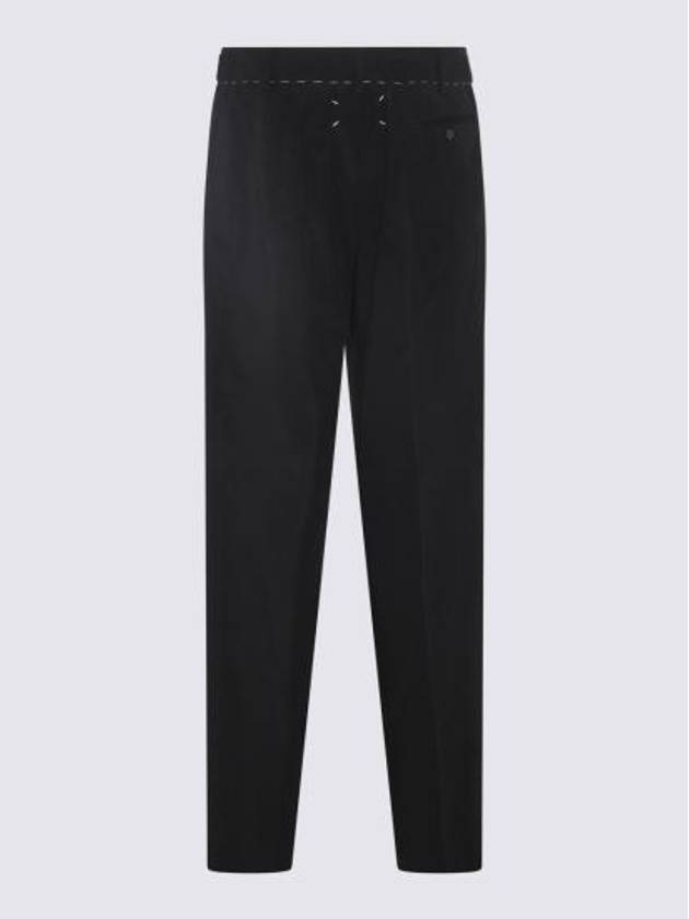 Drawstring Cotton High Waist Pants Black - MAISON MARGIELA - BALAAN 6