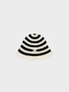 Triomphe Striped Bucket Hat Crochet Cotton Black Ecru - CELINE - BALAAN 2