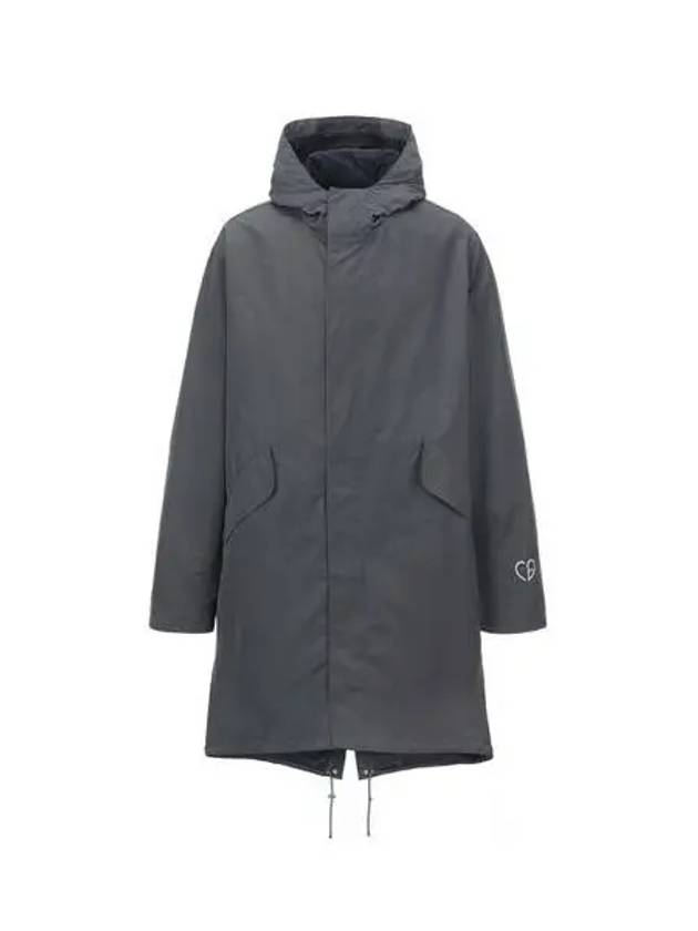 Padded Homme Atelier Logo Embroidered Parka Jacket Charcoal - DIOR - BALAAN 1