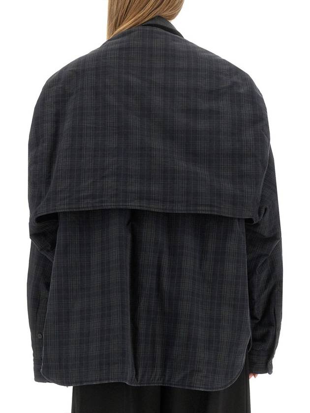 Checked Pattern Long Sleeve Shirt Grey - BALENCIAGA - BALAAN 4