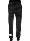 Cotton Gunclub Check Jacquard Engineered 4 Bar Sweat Track Pants Black - THOM BROWNE - BALAAN 3