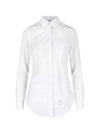 Women's Hidden Three Stripes Oxford Classic Shirt White - THOM BROWNE - BALAAN 2