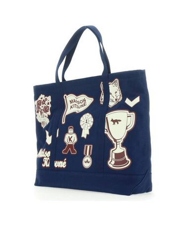 Varsity Patches Tote Bag Ink Blue - MAISON KITSUNE - BALAAN 1