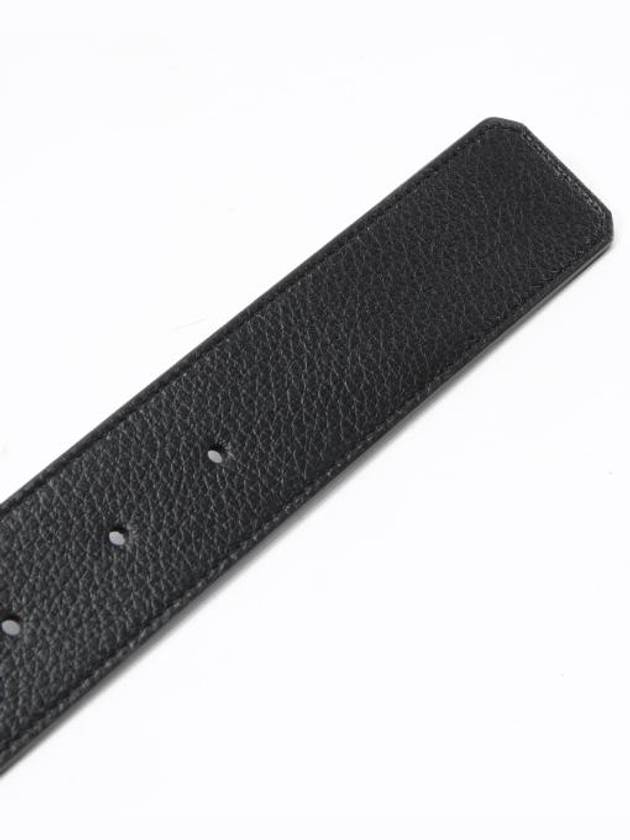 B Bold Buckle Leather Belt Black - BALLY - BALAAN 5