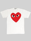 Men's Black Eye Red Double Heart Short Sleeve T-Shirt P1 T026 1 White - COMME DES GARCONS - BALAAN 2