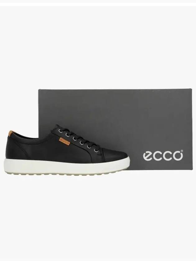 Men's Soft 7 M Leather Low Top Sneakers Black - ECCO - BALAAN 4