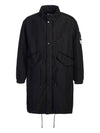 David Compass Badge Long Raincoat Black - STONE ISLAND - BALAAN 2