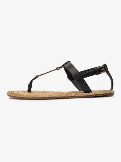 Cassandra Monogram Sandals Black - SAINT LAURENT - BALAAN 2