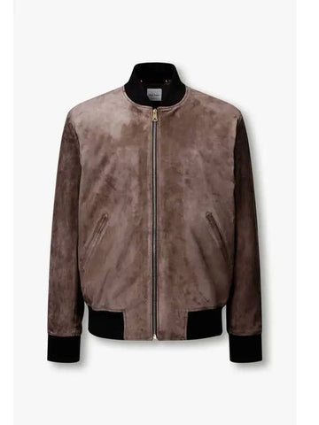 Suede zip up bomber jacket dark brown - PAUL SMITH - BALAAN 1