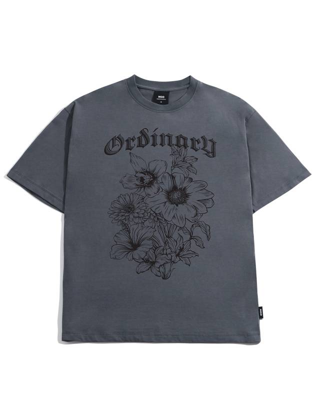 Ordinary Flower Short Sleeve T-Shirt Dark Grey - MOO - BALAAN 2