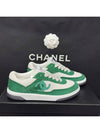 CC Logo Suede Kidskin Low Top Sneakers Green - CHANEL - BALAAN 5