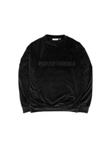 Corduroy Balboa Sweatshirt Black - PEOPLE OF THE WORLD - BALAAN 1