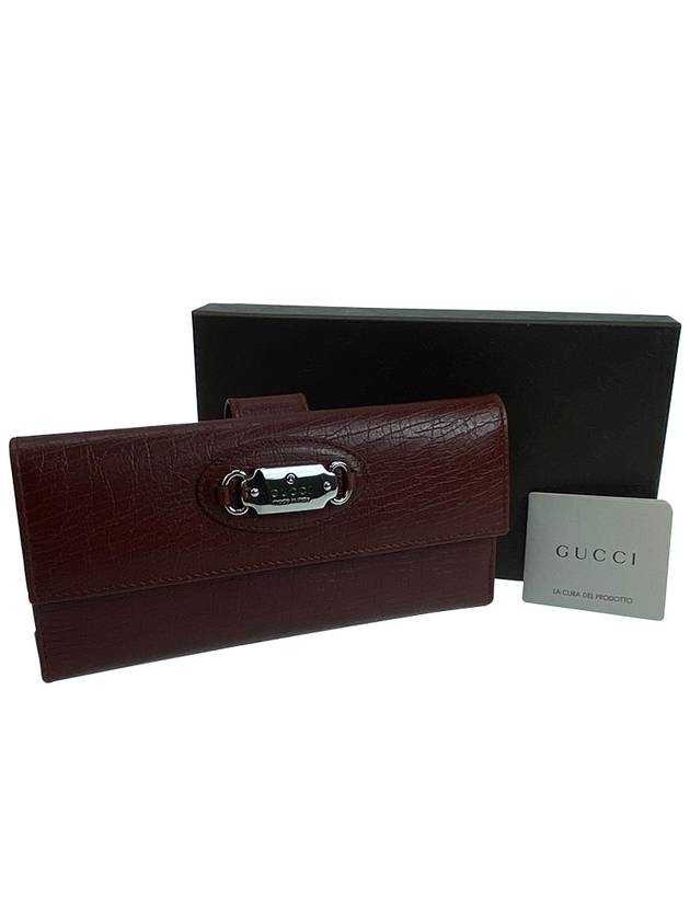 Antique Metal Logo Long Wallet Dark Wine - GUCCI - BALAAN 7