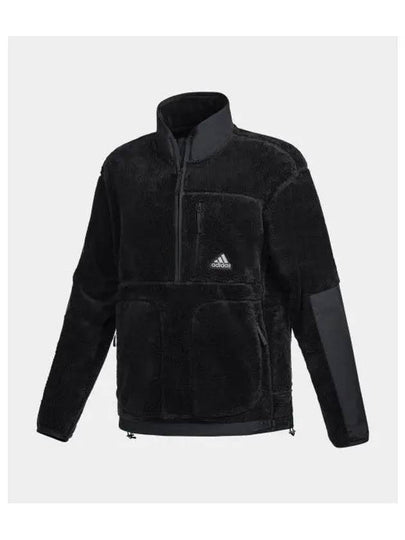 Sherpa Half-Zip Zip-Up Jacket Black - ADIDAS - BALAAN 2