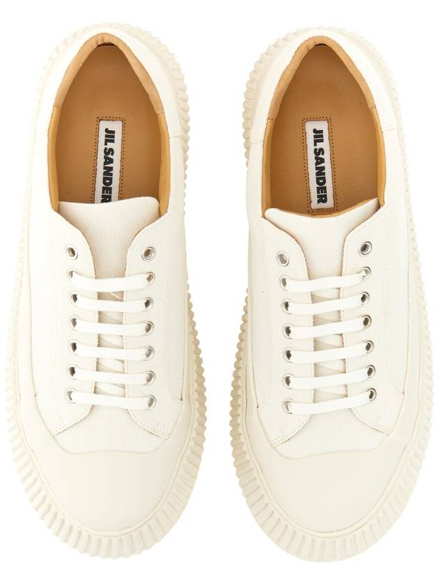 Canvas Platform Low Top Sneakers White - JIL SANDER - BALAAN 4