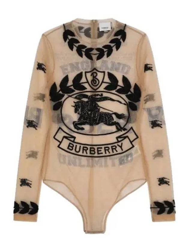 Women's EKD Embroidered Stretch Tool Bodysuit Camel - BURBERRY - BALAAN 2