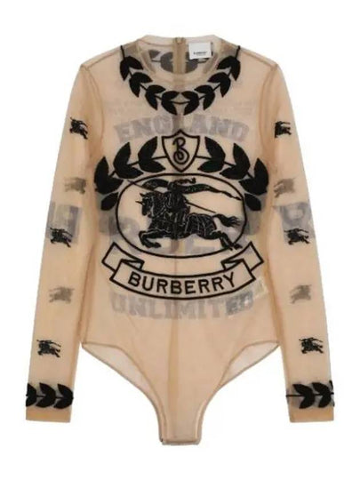 Women's EKD Embroidered Stretch Tool Bodysuit Camel - BURBERRY - BALAAN 2