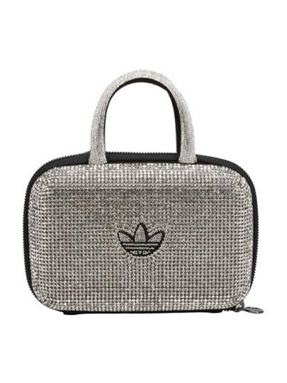 Rhinestone Clutch Bag Silver Metallic - ADIDAS - BALAAN 2