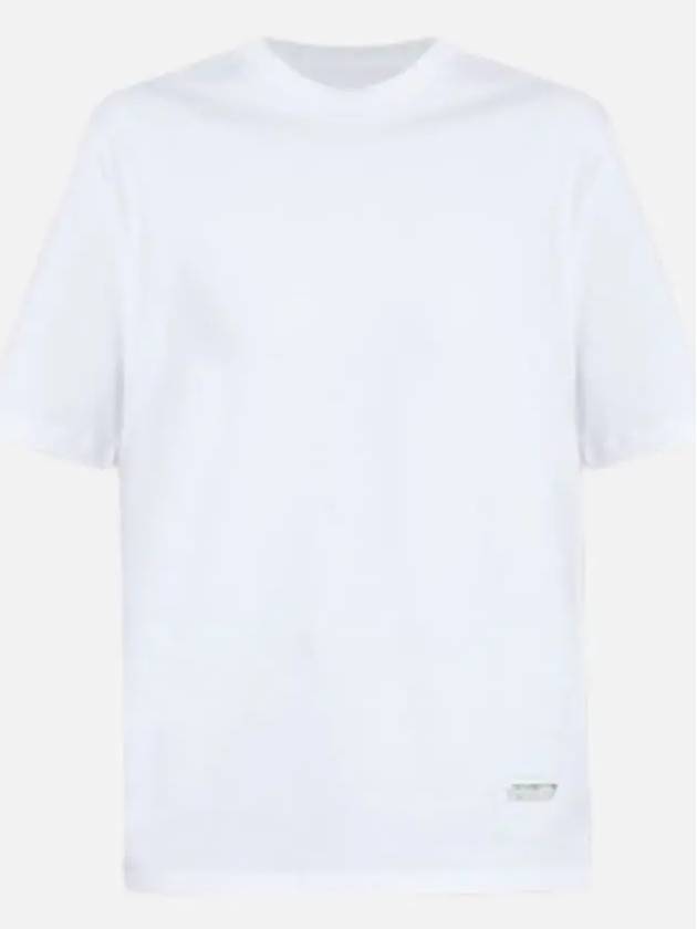 Crew Neck Cotton Short Sleeve T-shirt White - JIL SANDER - BALAAN 4