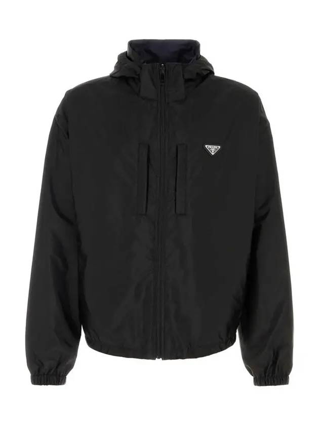 Triangle Logo Reversible Nylon Track Jacket Blue Black - PRADA - BALAAN 3