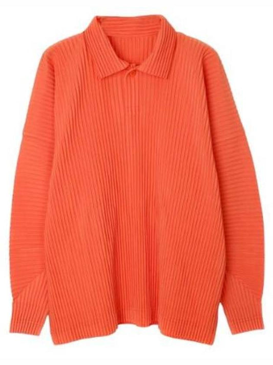 Homme Plissé Long Sleeve Shirt Pleated Polo - ISSEY MIYAKE - BALAAN 1