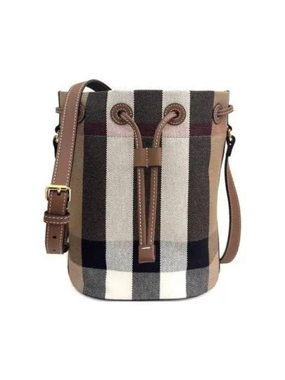 Check Small Bucket Bag Brown - BURBERRY - BALAAN 2