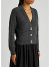 Women's Butterfly Jewel Button Cardigan Grey - GANNI - BALAAN 3