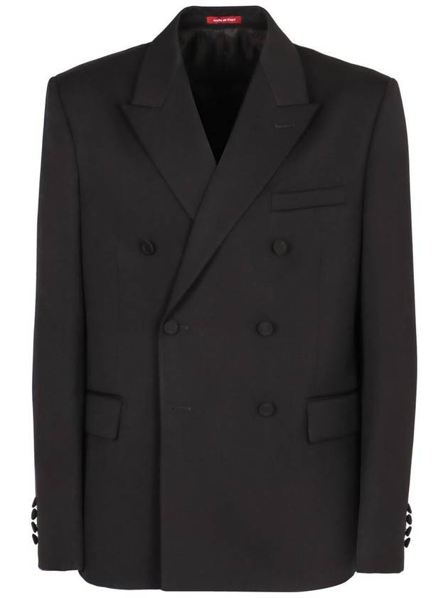 Round Interlocking G Button Wool Suit Black - GUCCI - BALAAN 3