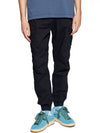 Stretch Cotton Tela Paracadute Cargo Straight Pants Navy Blue - STONE ISLAND - BALAAN 5