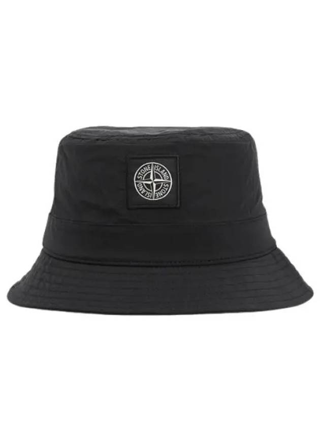 Logo Patch Bucket Hat Black - STONE ISLAND - BALAAN 2