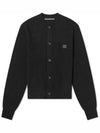 Face Patch Crop Cardigan Black - ACNE STUDIOS - BALAAN 2