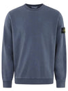 Logo Patch Crew Neck Sweatshirt Navy - STONE ISLAND - BALAAN 2